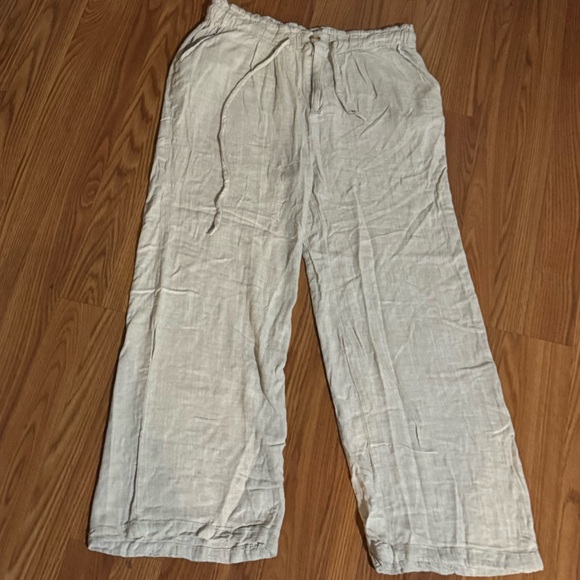 Thread & Supply Cream Linen Pants Size M Comfort Quiet Luxury Business Casual - Picture 1 of 10